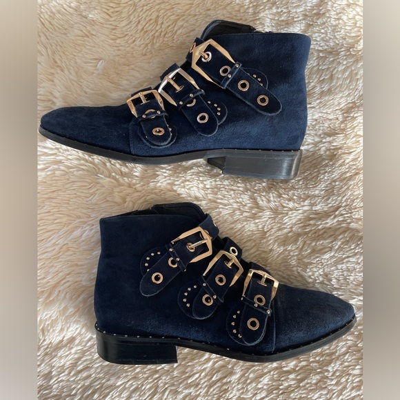 Sol Sana Ankle Boots with Gold Buckles - Picture 1 of 11